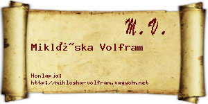 Miklóska Volfram névjegykártya